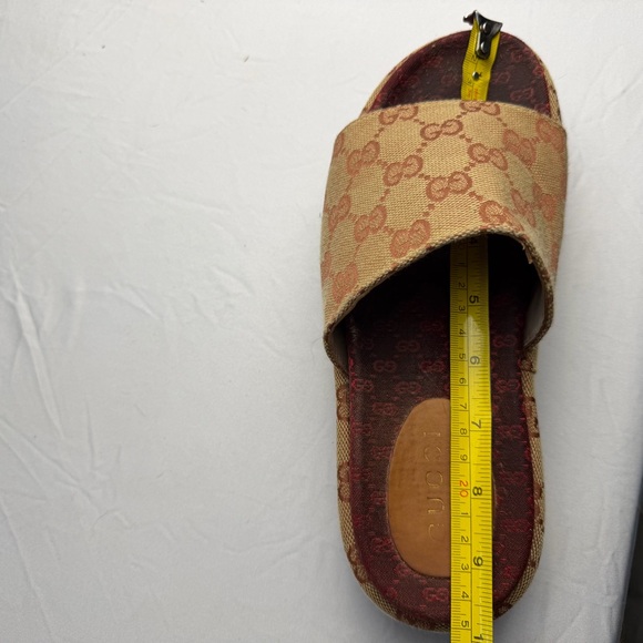 Gucci Angelina Platform Slide Sandals Original GG Canvas Red monogram size 7 - Picture 13 of 13